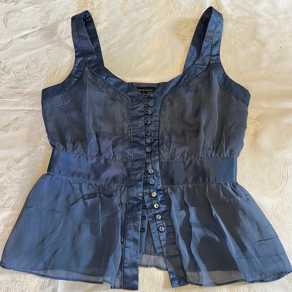 Tops - Dusty Blue Chiffon Blouse